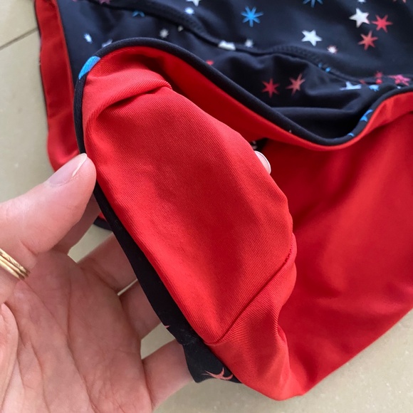 Hurley Cosmic Star Swim Bikini High Waist Bottom Racerback Top Size L - Picture 8 of 8